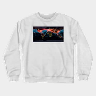 Global transport networks on night map (C026/8982) Crewneck Sweatshirt